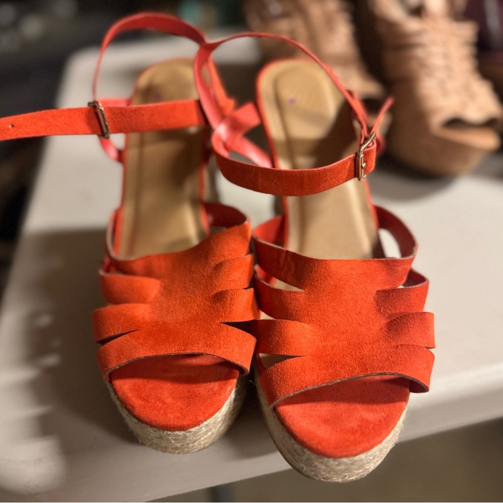 Buckle Vibrant Orange Women's Sandals